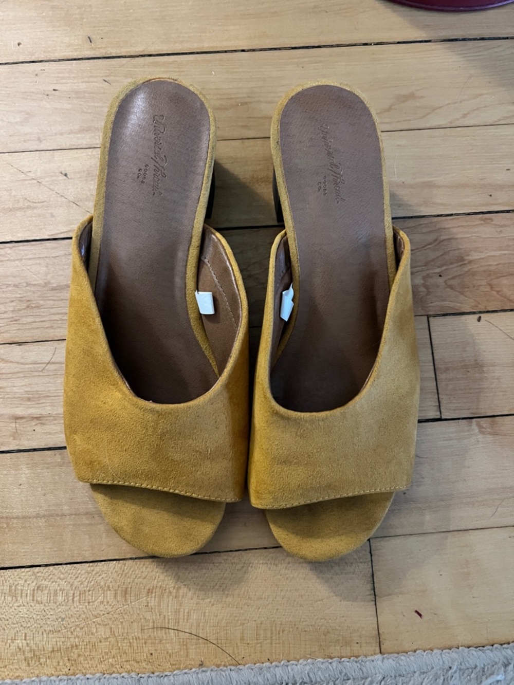 Target Women's Mustard Suede Open-Toe Slide Mules